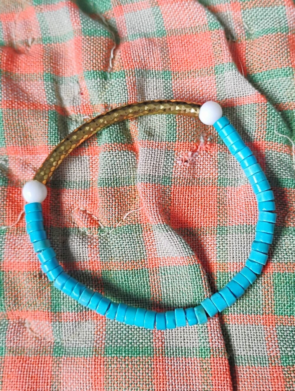 Turquoise Heishi 'Bar' Bracelet Bracelet - Handmade